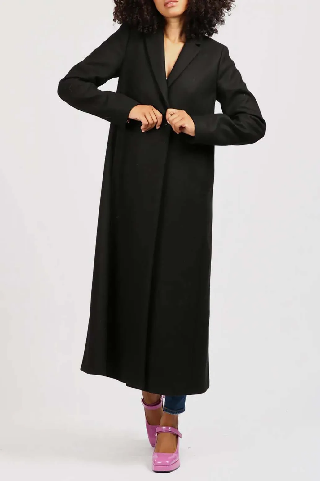 -cappotto lungo nero donna