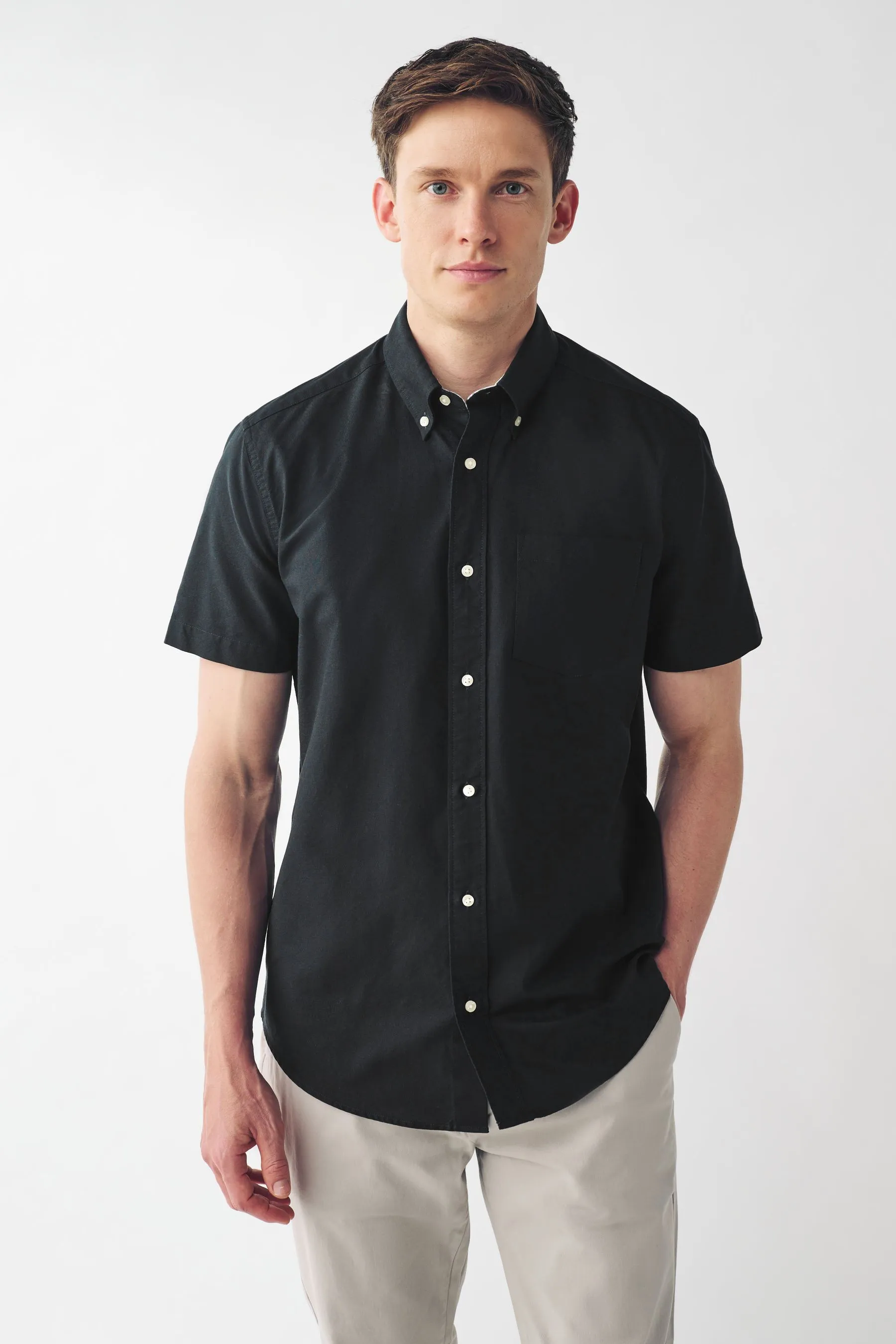 100% Cotone Vestibilità Regolare - Camicia Oxford a maniche corte    
