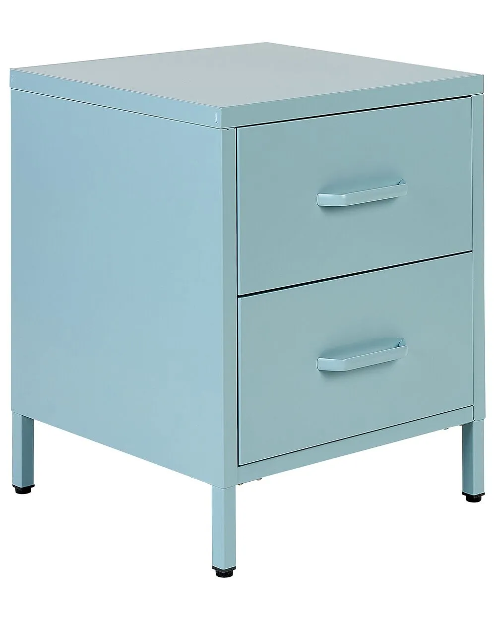 2 Drawer Bedside Table MALAVI Metal Light Blue