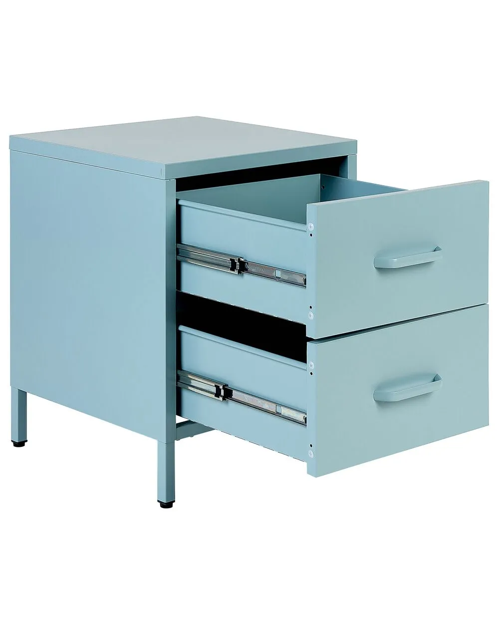 2 Drawer Bedside Table MALAVI Metal Light Blue