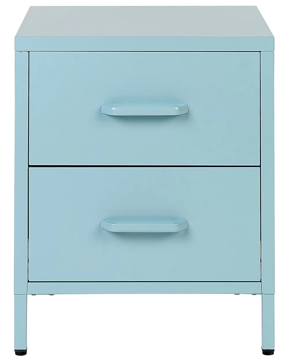 2 Drawer Bedside Table MALAVI Metal Light Blue