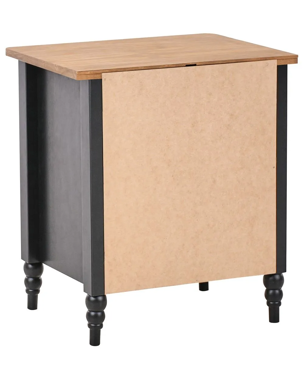2 Drawer Bedside Table SHILLINGTON Pine Wood Brown/ Black