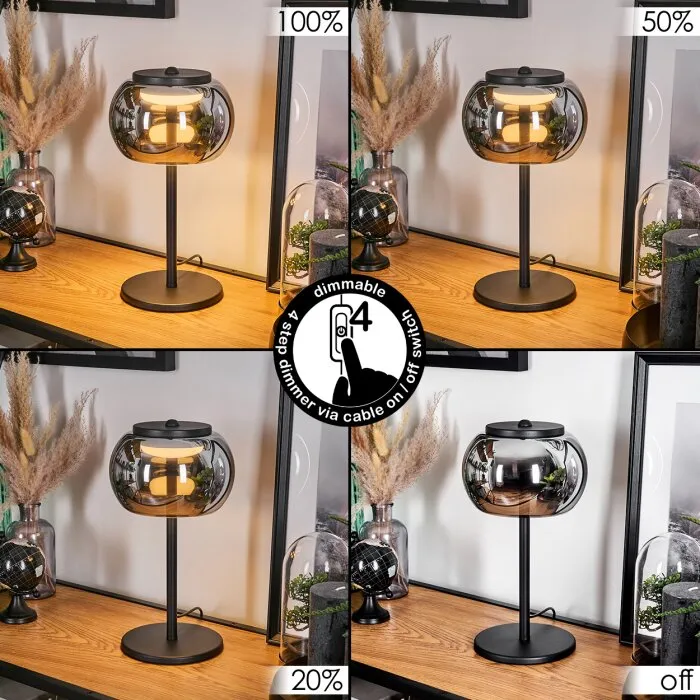 2-er Lampada da tavolo, Lampada da letture LED Nero, 1-Luce