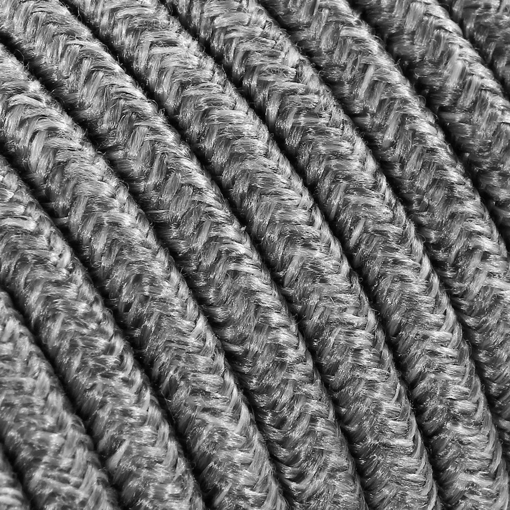 3 m cavo tessile rotondo 2 x 0,75 mm² grafite
