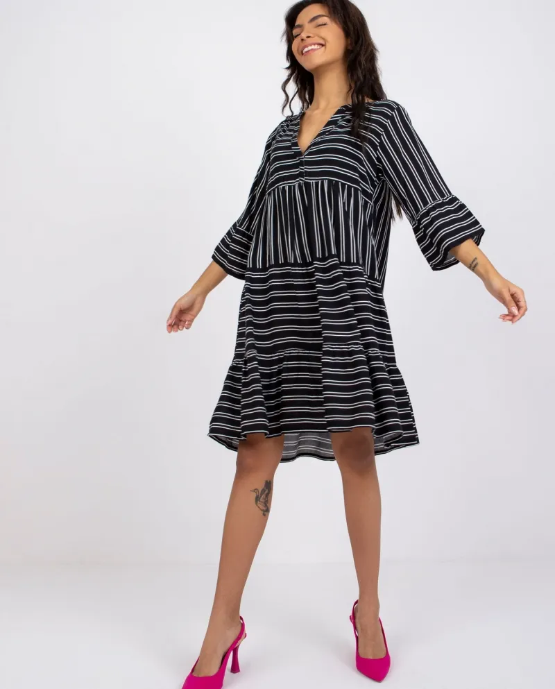 Abito da donna a maniche lunghe con scollo a V a 4 colori