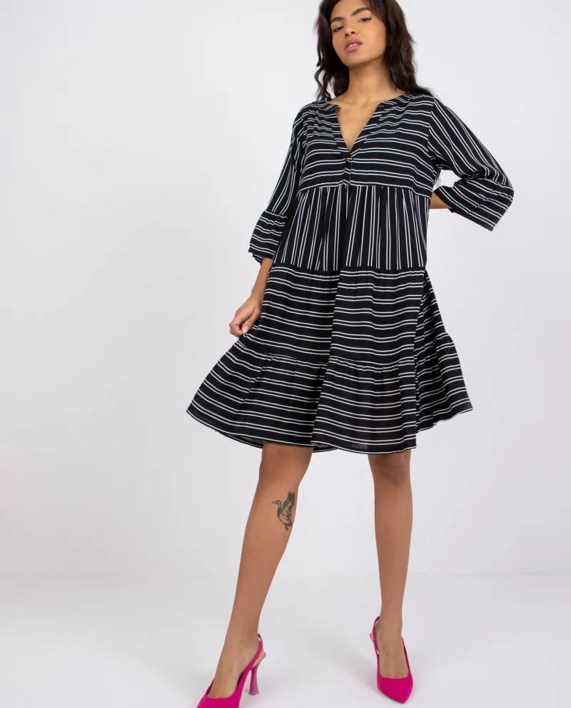 Abito da donna a maniche lunghe con scollo a V a 4 colori
