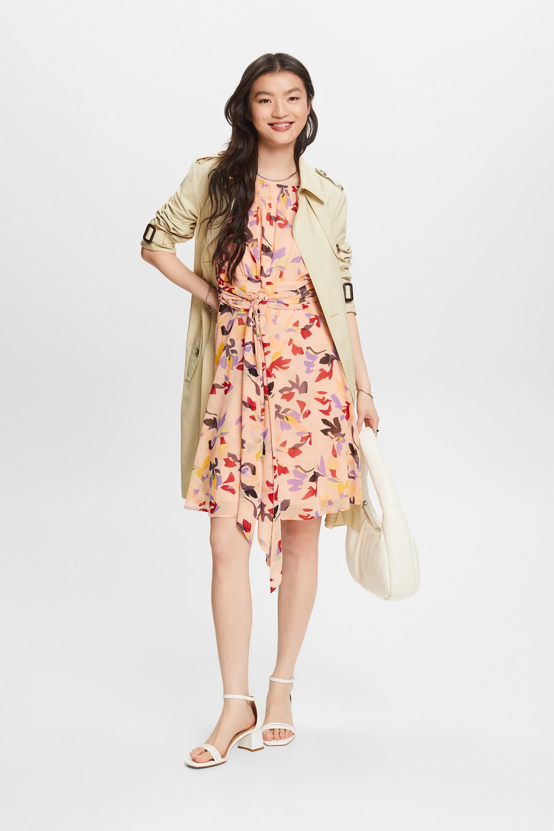 Abito in chiffon con stampa