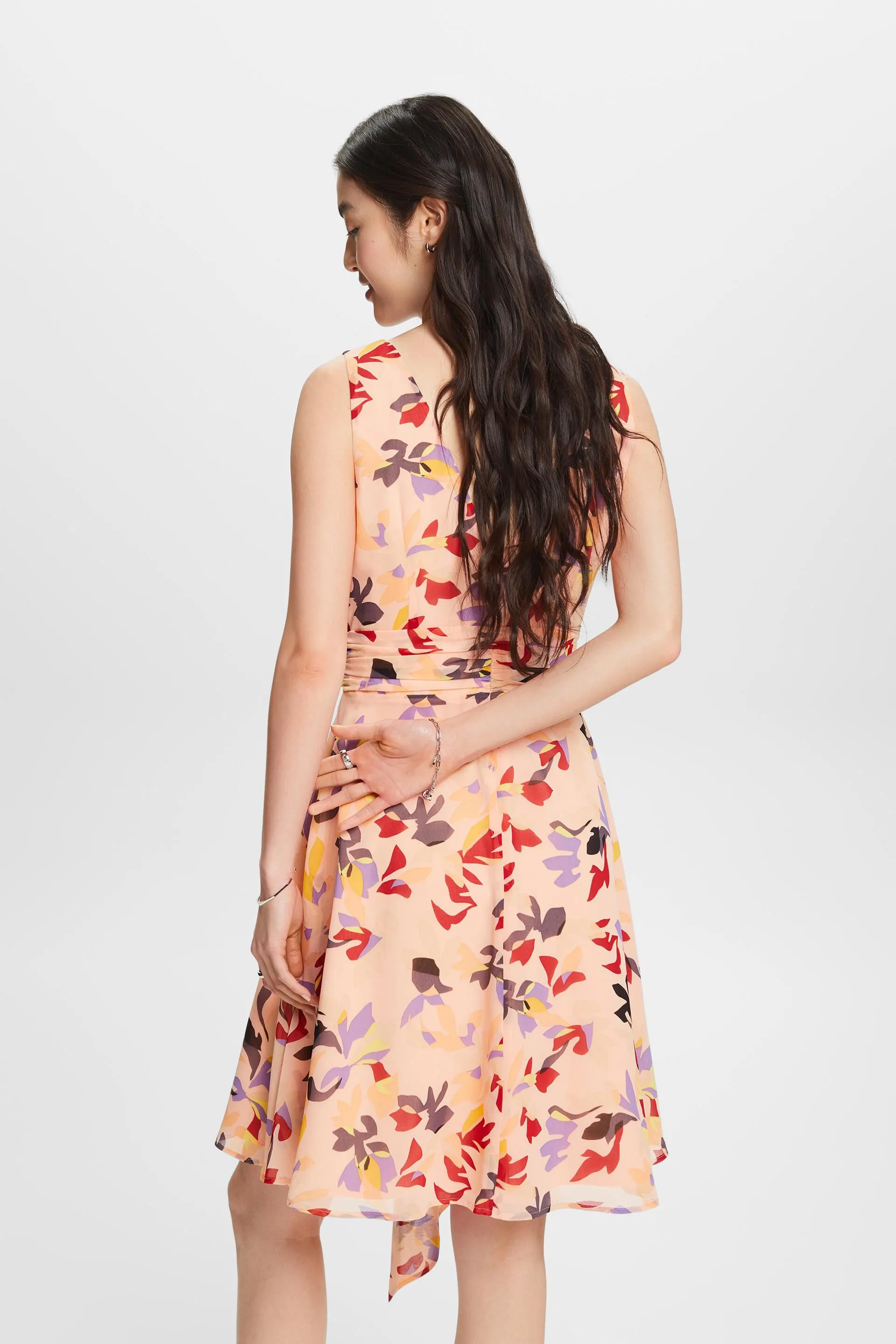 Abito in chiffon con stampa