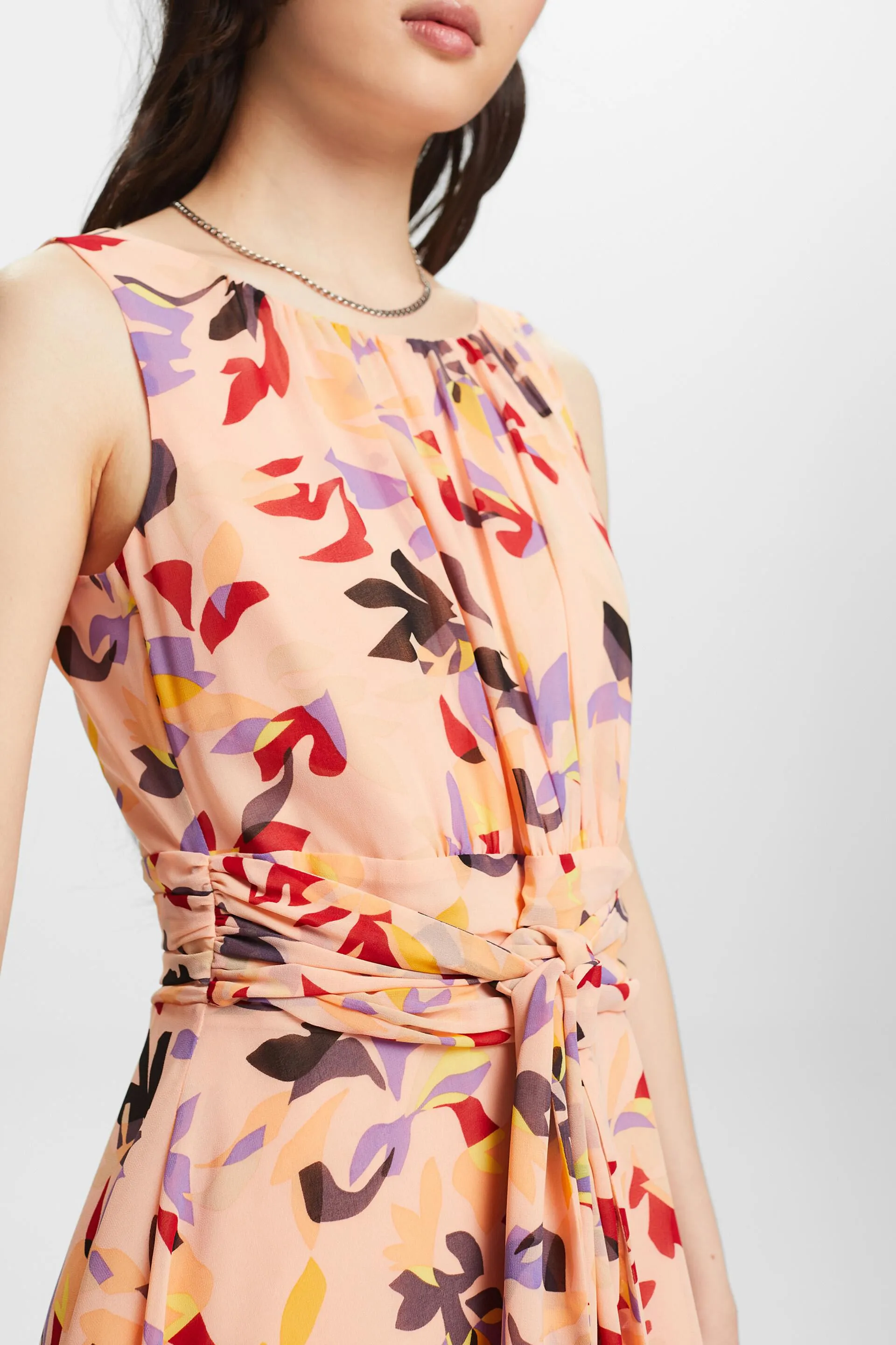 Abito in chiffon con stampa