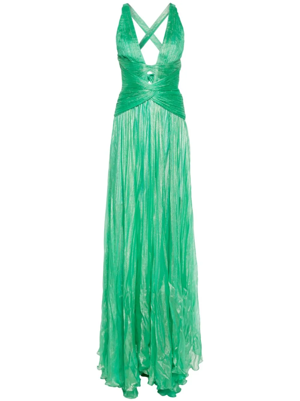 Abito lamé effetto plissé in verde di Iris Serban - donna