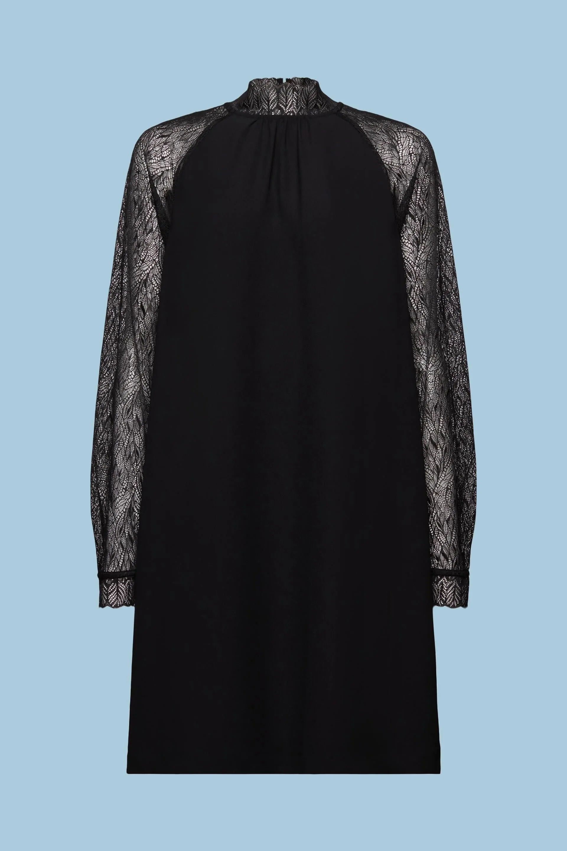 Abito mini con finiture in pizzo