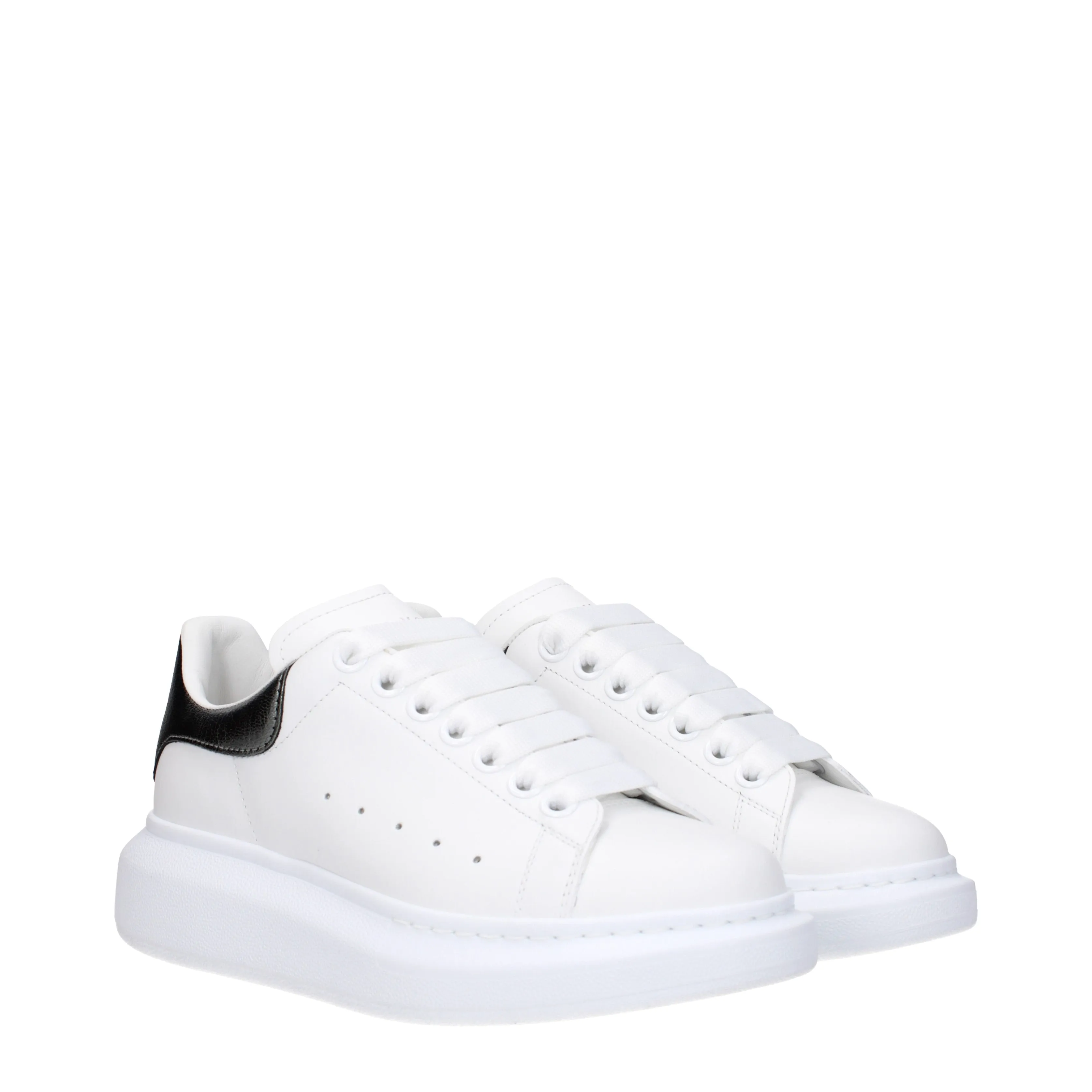 Alexander McQueen Sneakers Oversize Donna Pelle Bianco/Grigio Perla
