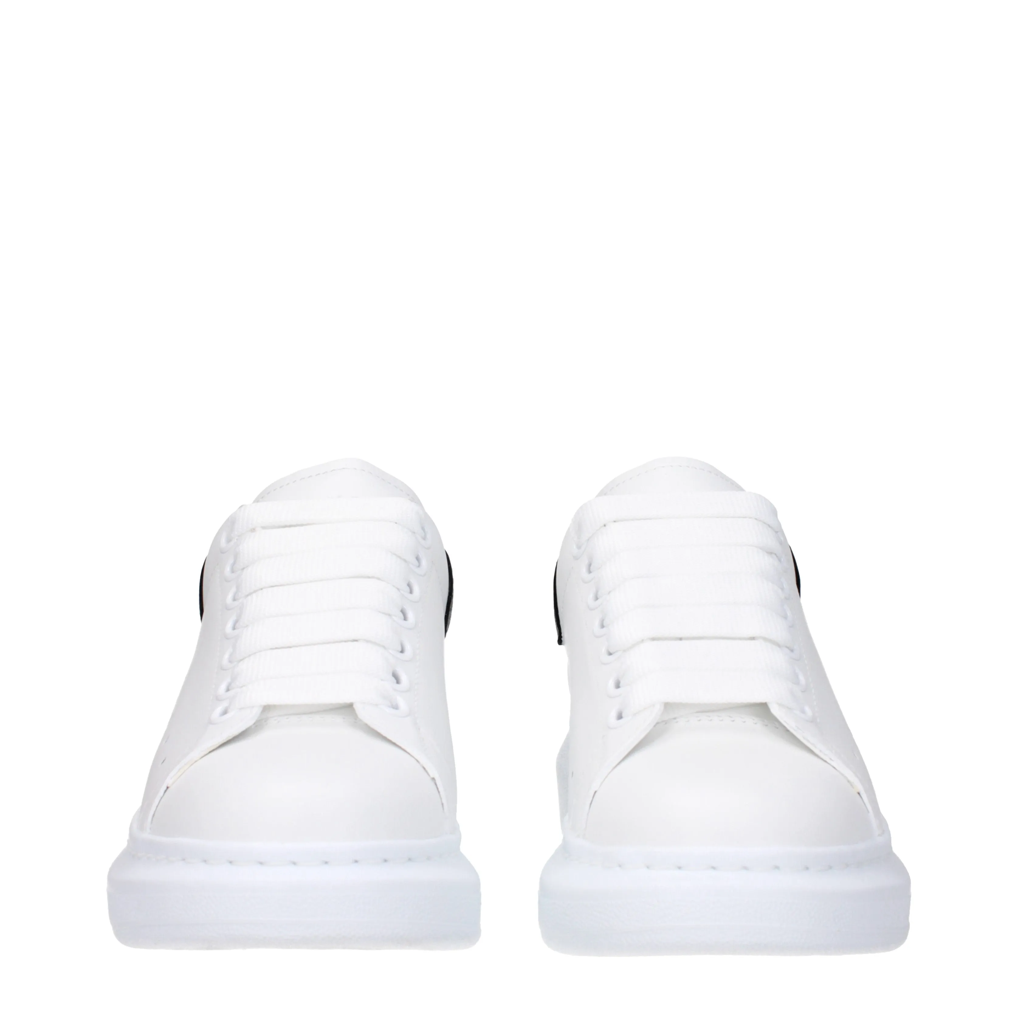 Alexander McQueen Sneakers Oversize Donna Pelle Bianco/Grigio Perla