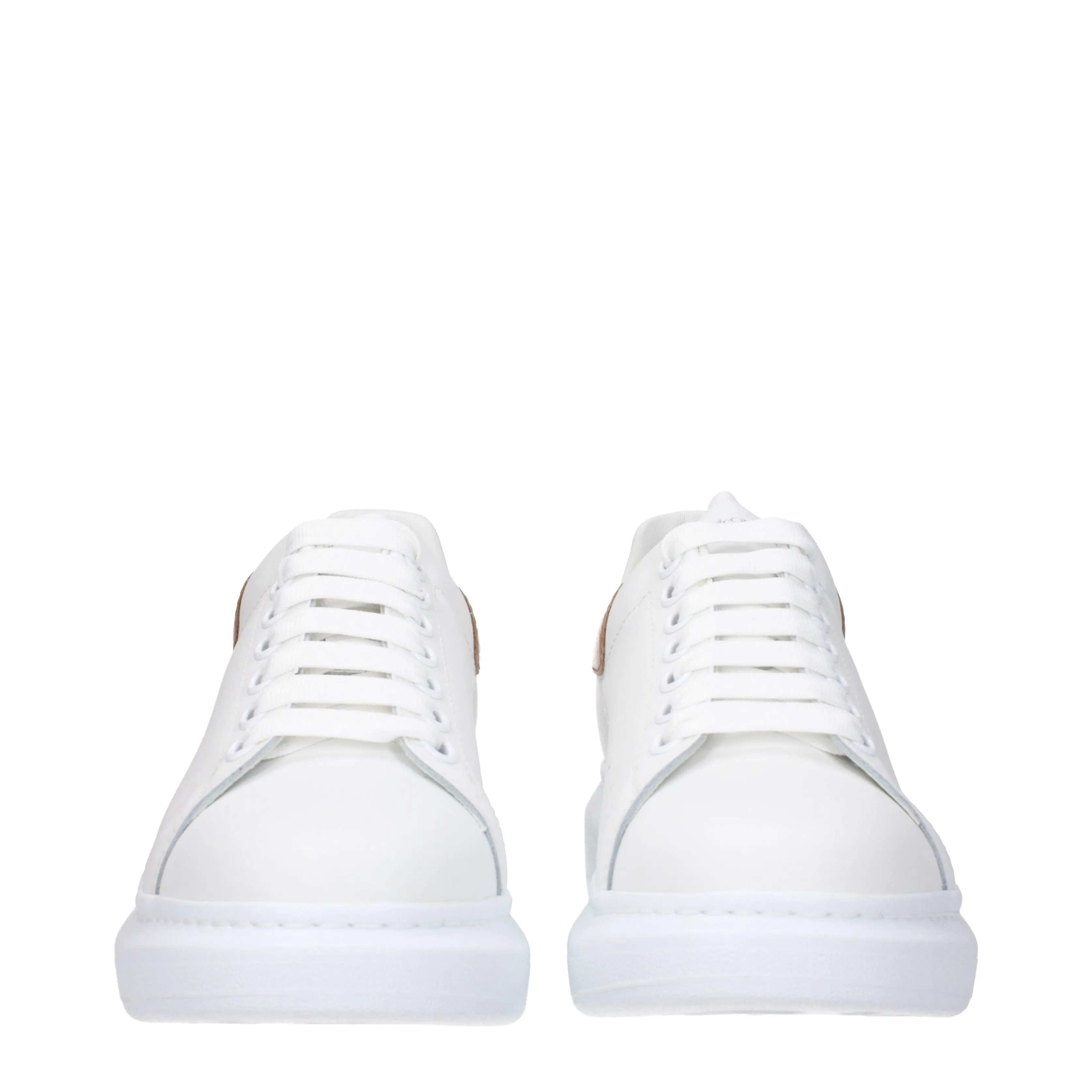 Alexander McQueen Sneakers Oversize Donna Pelle Bianco/Oro Rosa
