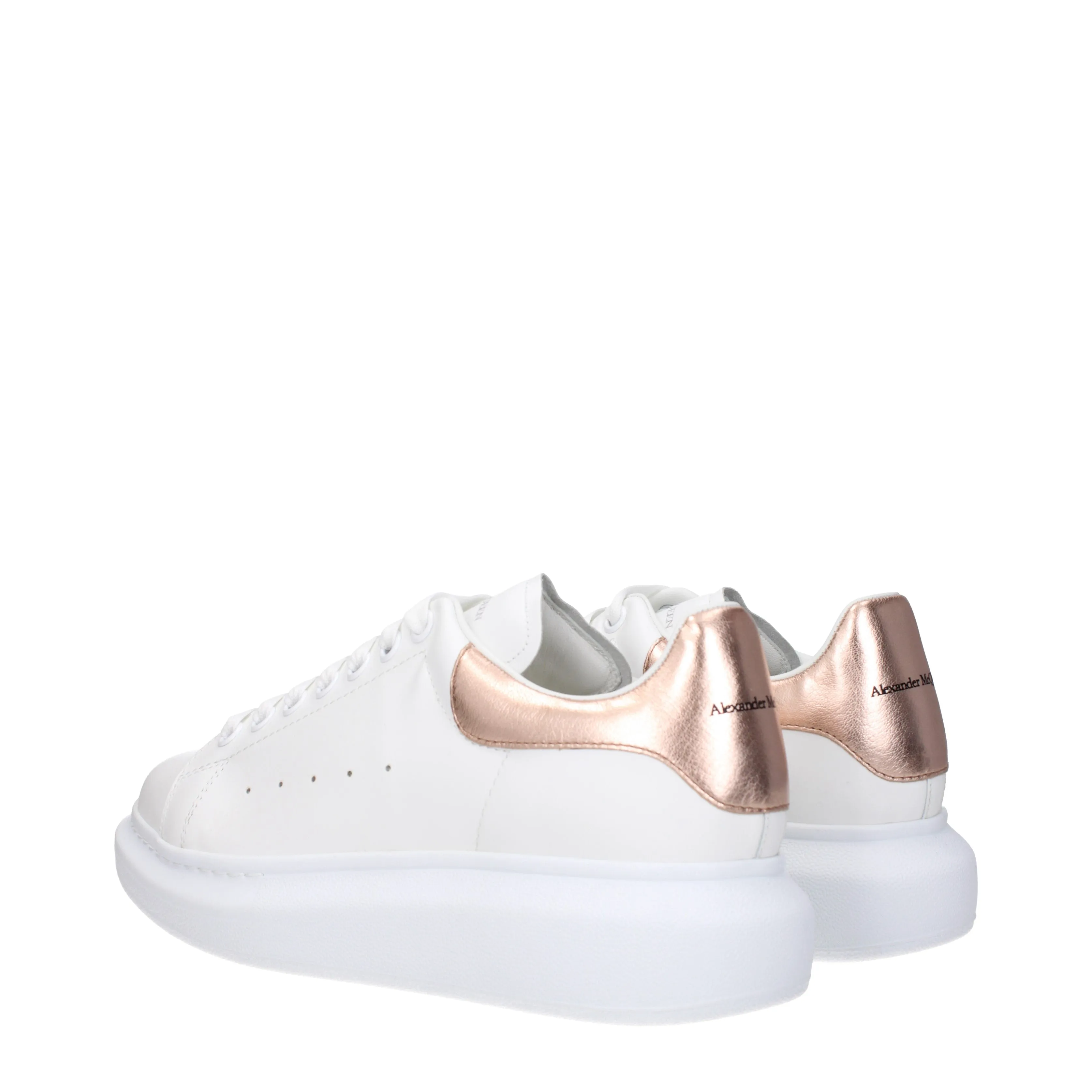 Alexander McQueen Sneakers Oversize Donna Pelle Bianco/Oro Rosa