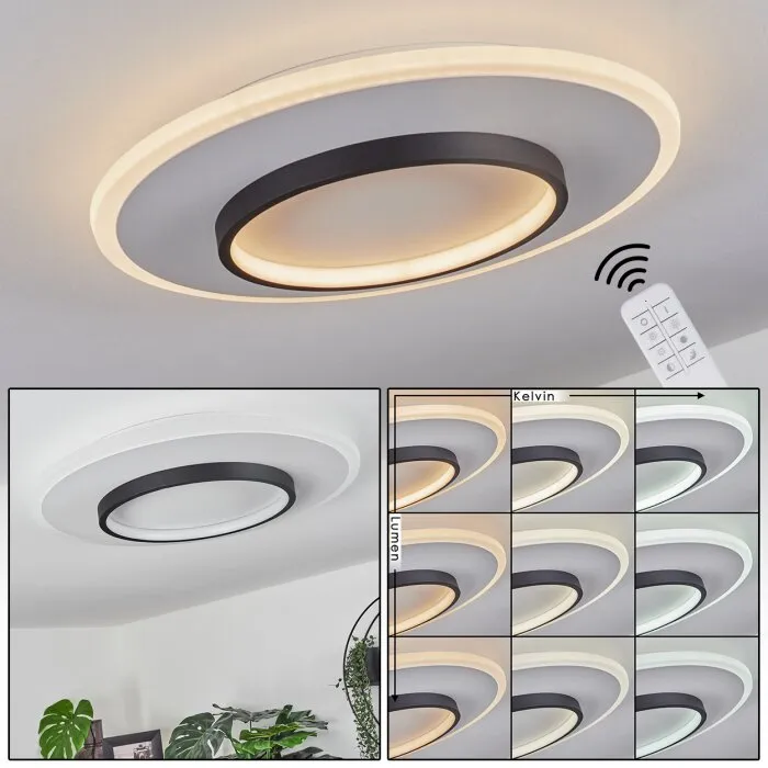 Andelfingen Plafoniera LED Bianco, 1-Luce, Telecomando