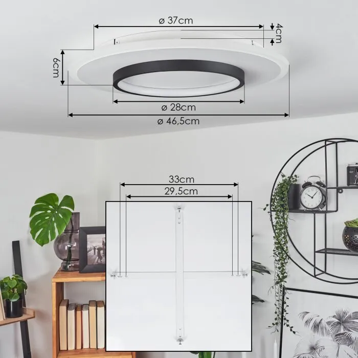 Andelfingen Plafoniera LED Bianco, 1-Luce, Telecomando
