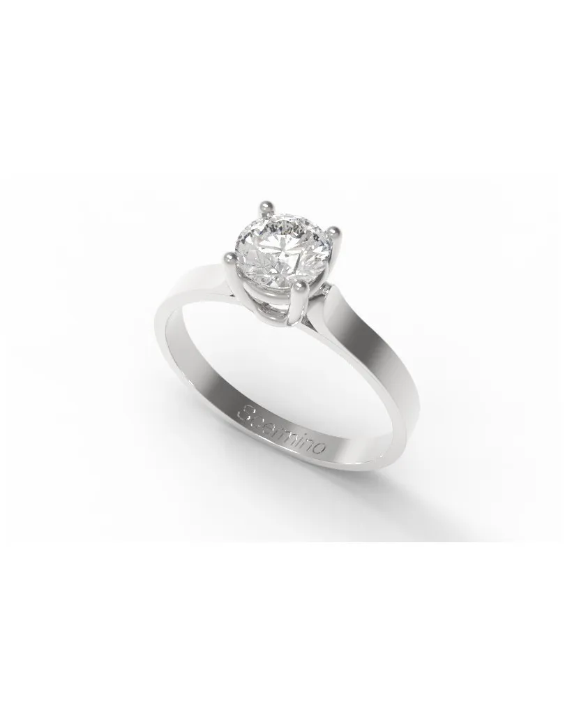 Anello con diamante di 0.60 carati in oro bianco 18k SG64398
