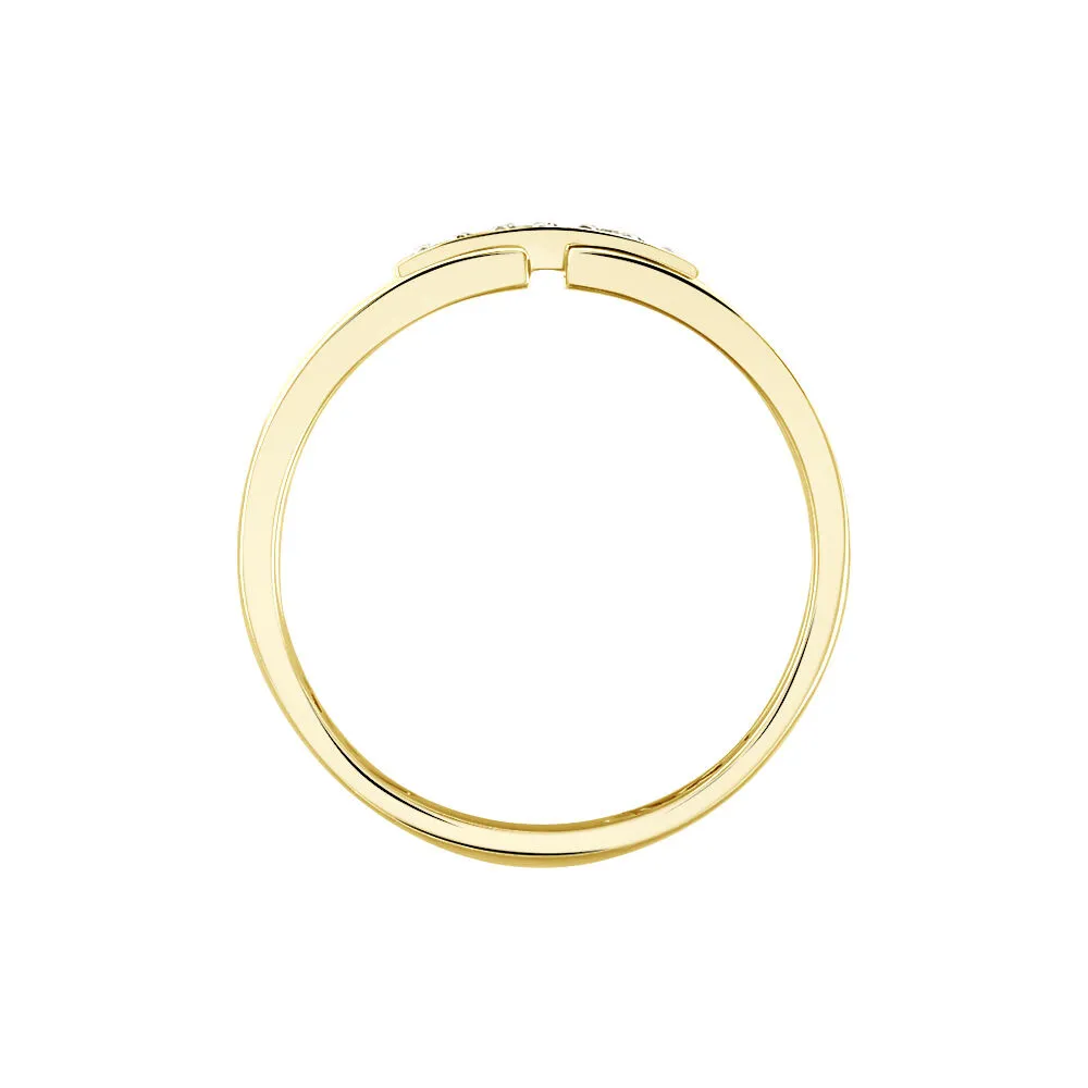 Anello Fascia Barretta Sophia Oro Giallo 375/1000 Diamante Bianco 0,021 ct 1431957
