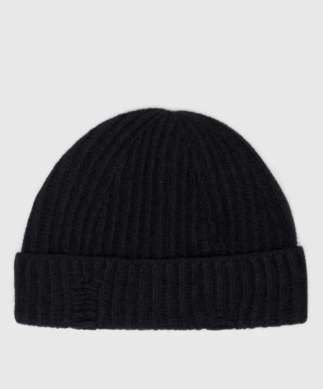 Ann Demeulemeester Cappello Malin nero in lana 2402UHT30KN048