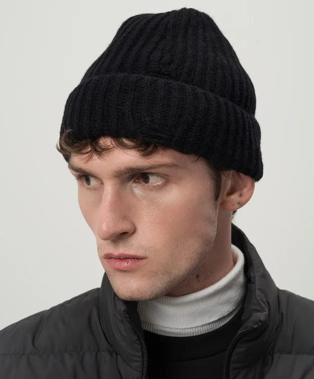Ann Demeulemeester Cappello Malin nero in lana 2402UHT30KN048