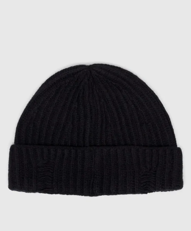 Ann Demeulemeester Cappello Malin nero in lana 2402UHT30KN048
