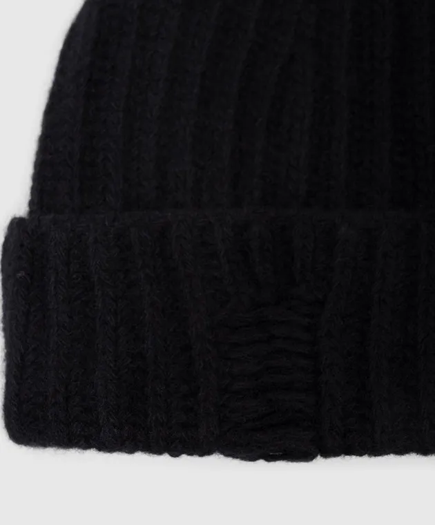 Ann Demeulemeester Cappello Malin nero in lana 2402UHT30KN048