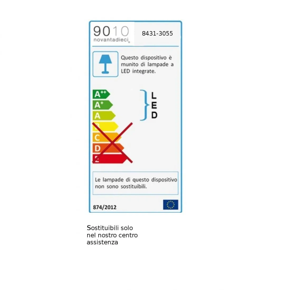 Applique gesso Belfiore 9010 GADRO BIG 8431.3055 49CM LED lampada parete moderna