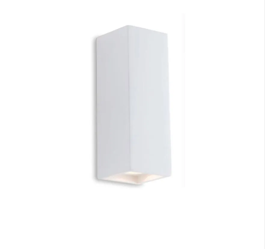 Applique Gesso Bianco Verniciabile GU10 Biemissione Squadrata