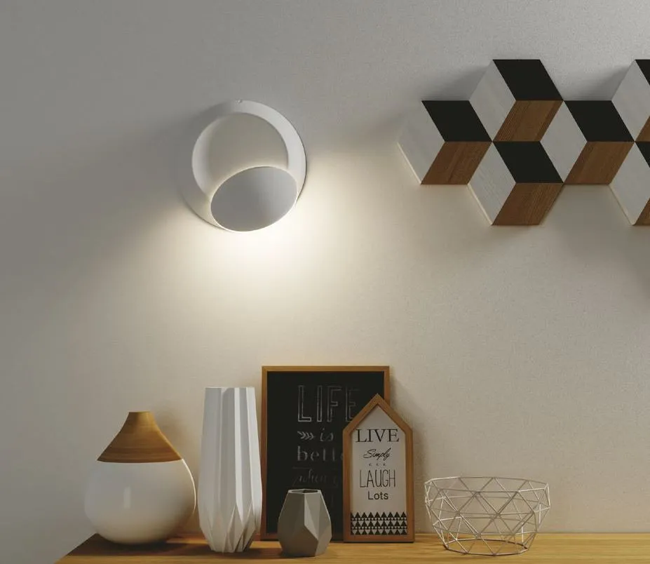 Applique Led 4w Rotonda Con Diffusore Ruotabile 360°