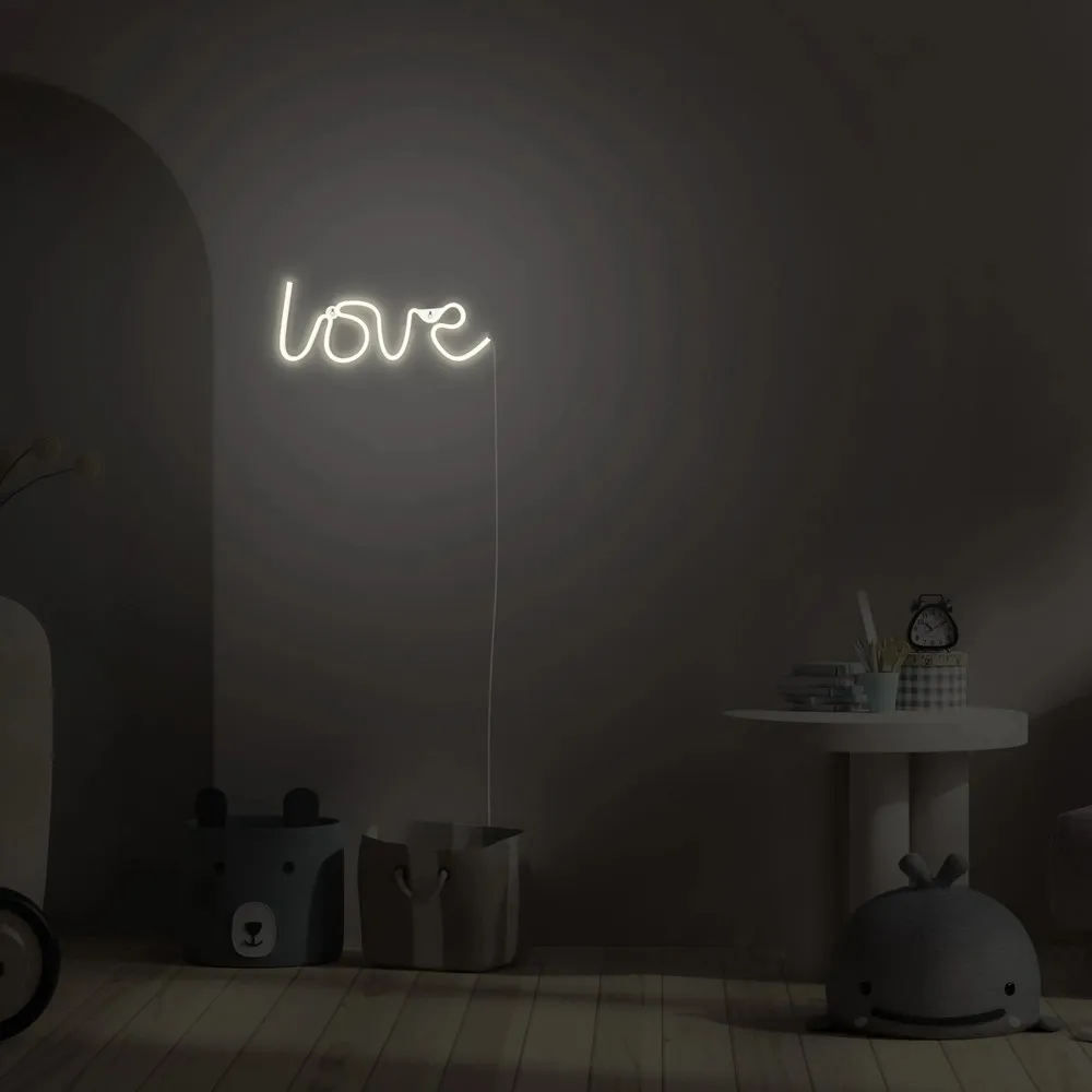 Applique LED da parete Love 3xAA USB bianco caldo