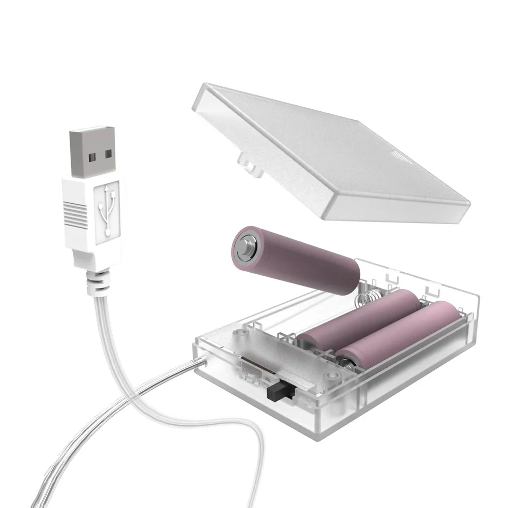 Applique LED da parete Love 3xAA USB bianco caldo