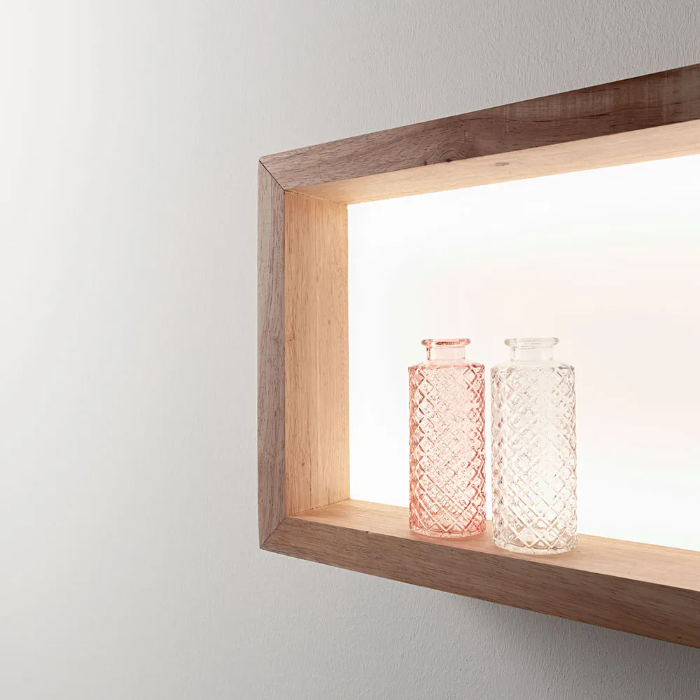 Applique Mensola FABAS LUCE – WINDOW Metallo Legno LED L. 37×37