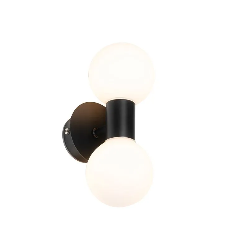 Applique moderno nero IP44 2 luci - Cederic