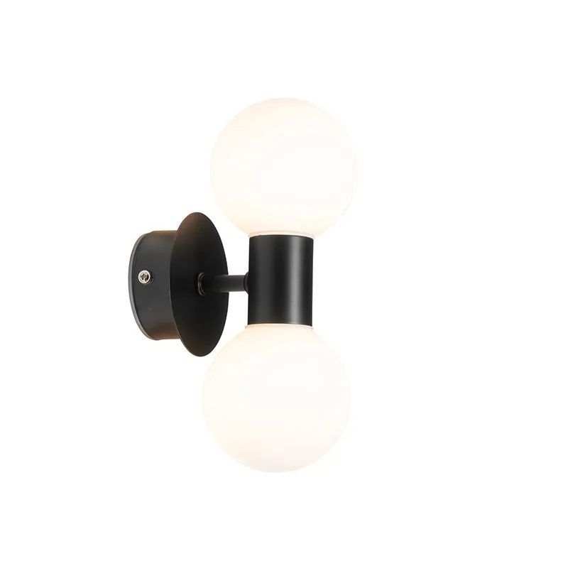 Applique moderno nero IP44 2 luci - Cederic