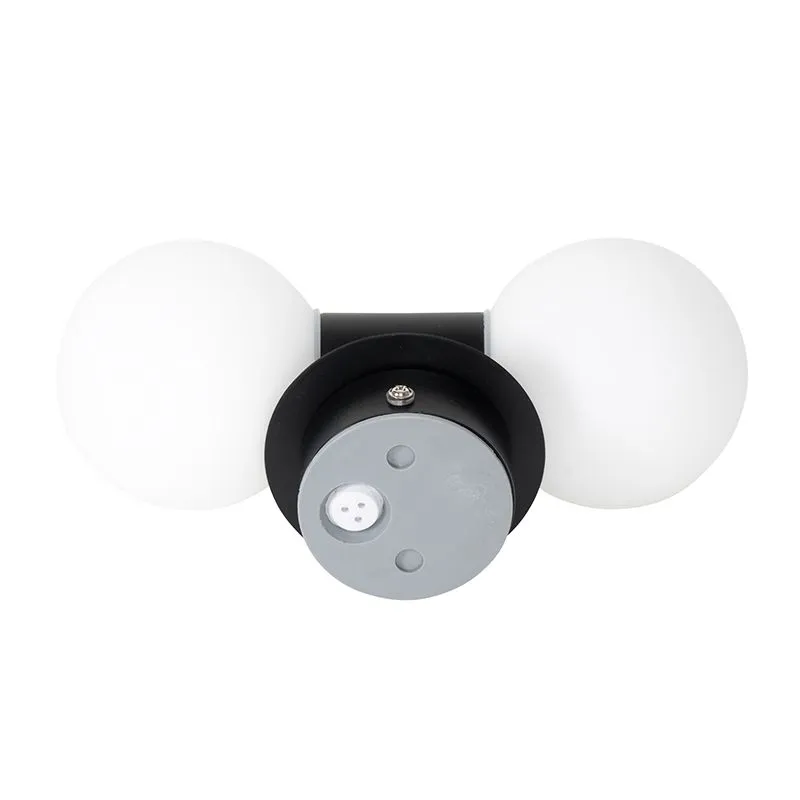Applique moderno nero IP44 2 luci - Cederic