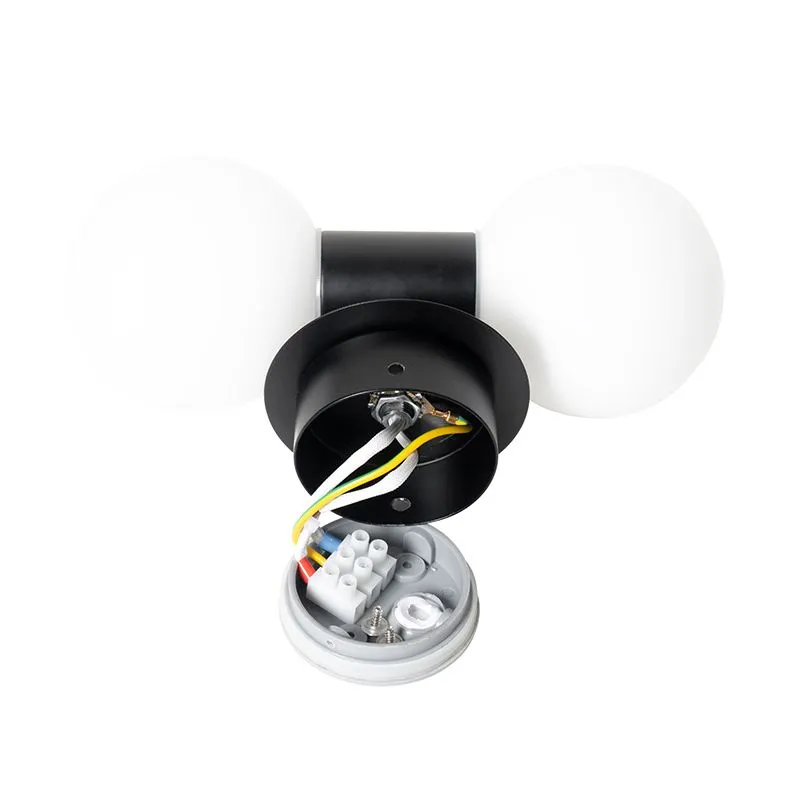 Applique moderno nero IP44 2 luci - Cederic