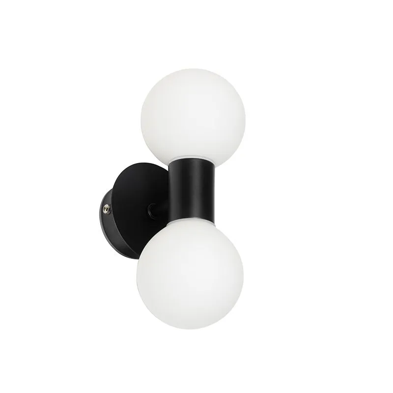 Applique moderno nero IP44 2 luci - Cederic