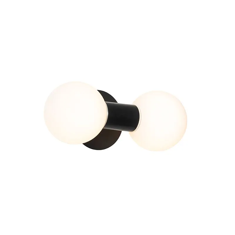 Applique moderno nero IP44 2 luci - Cederic