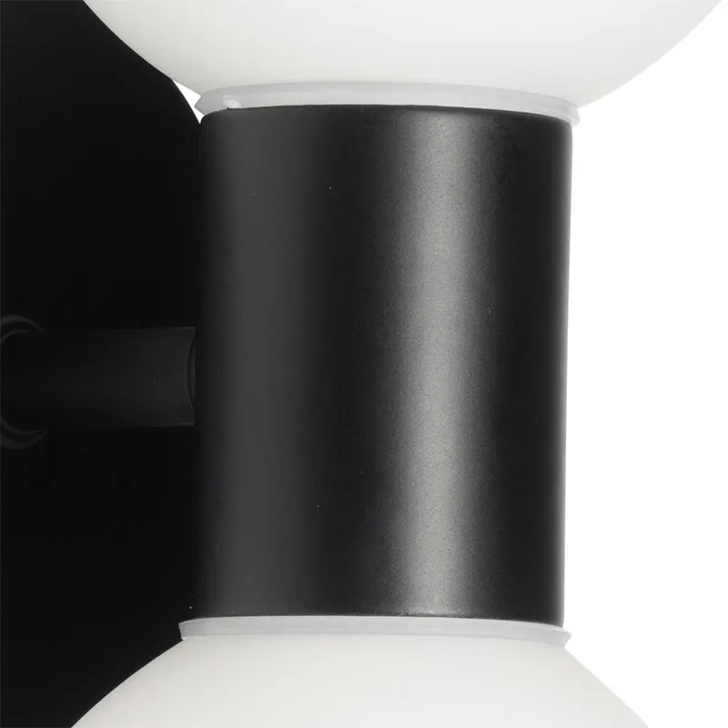 Applique moderno nero IP44 2 luci - Cederic