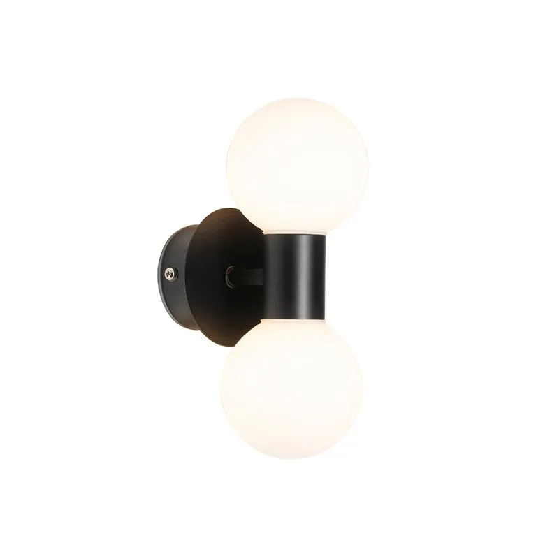 Applique moderno nero IP44 2 luci - Cederic