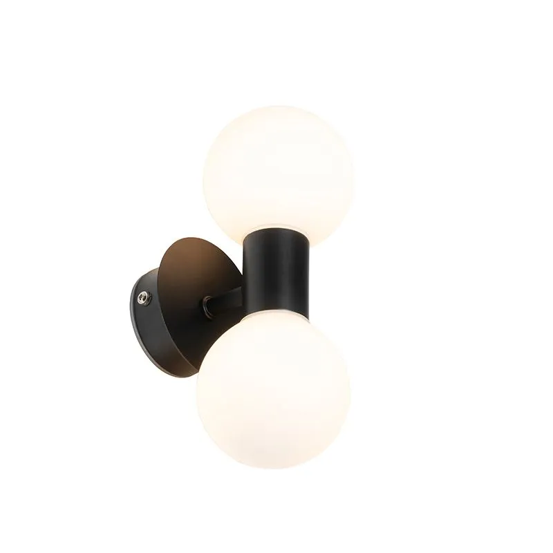 Applique moderno nero IP44 2 luci - Cederic