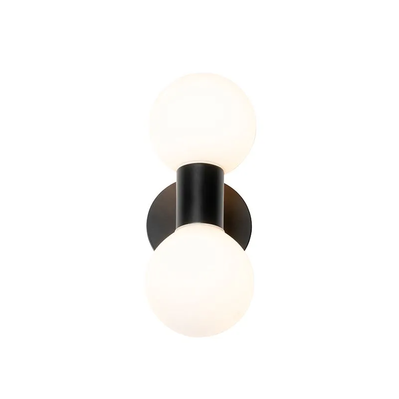 Applique moderno nero IP44 2 luci - Cederic