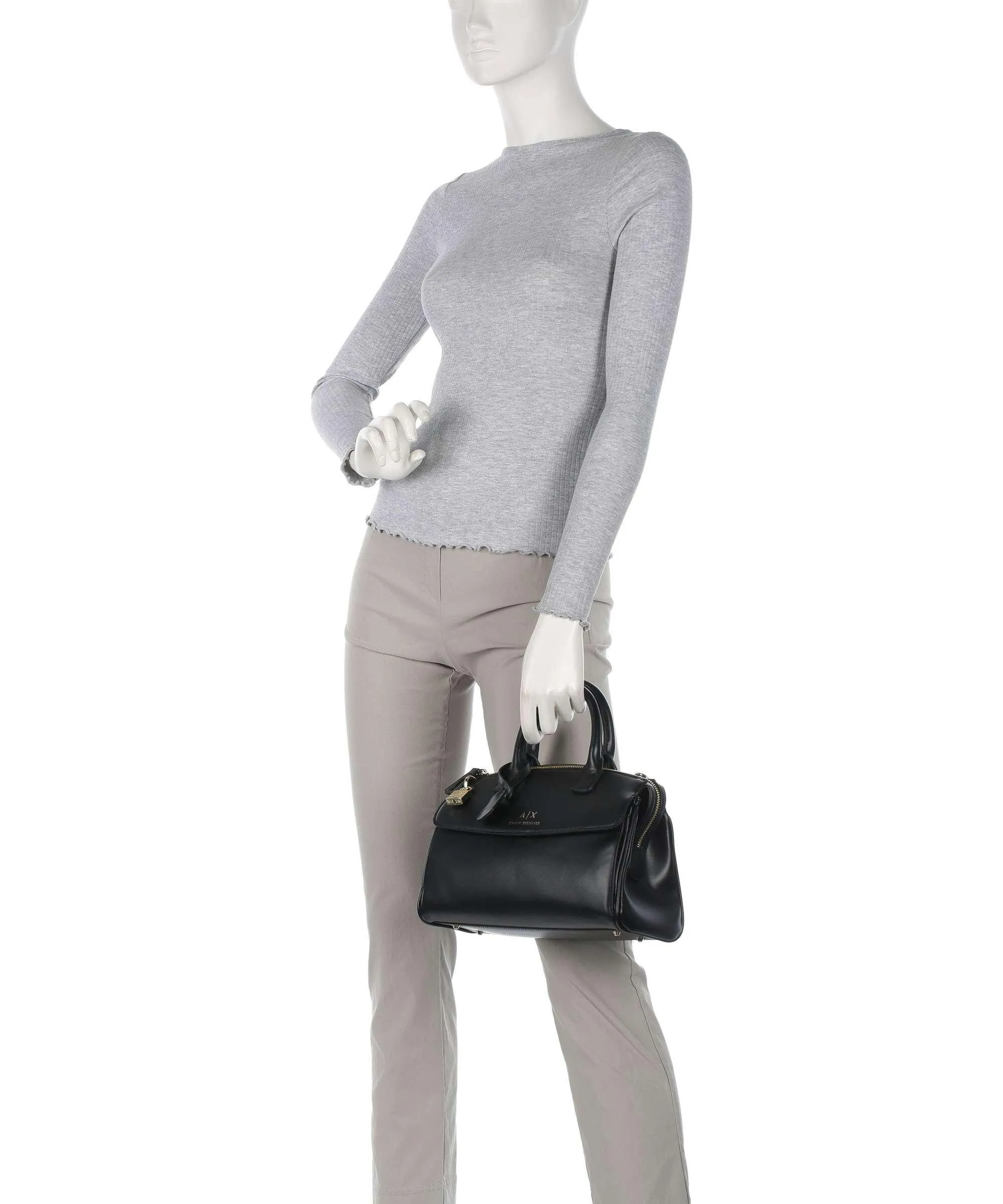  Armani Exchange Jane M Borsa a mano pelle sintetica nero  