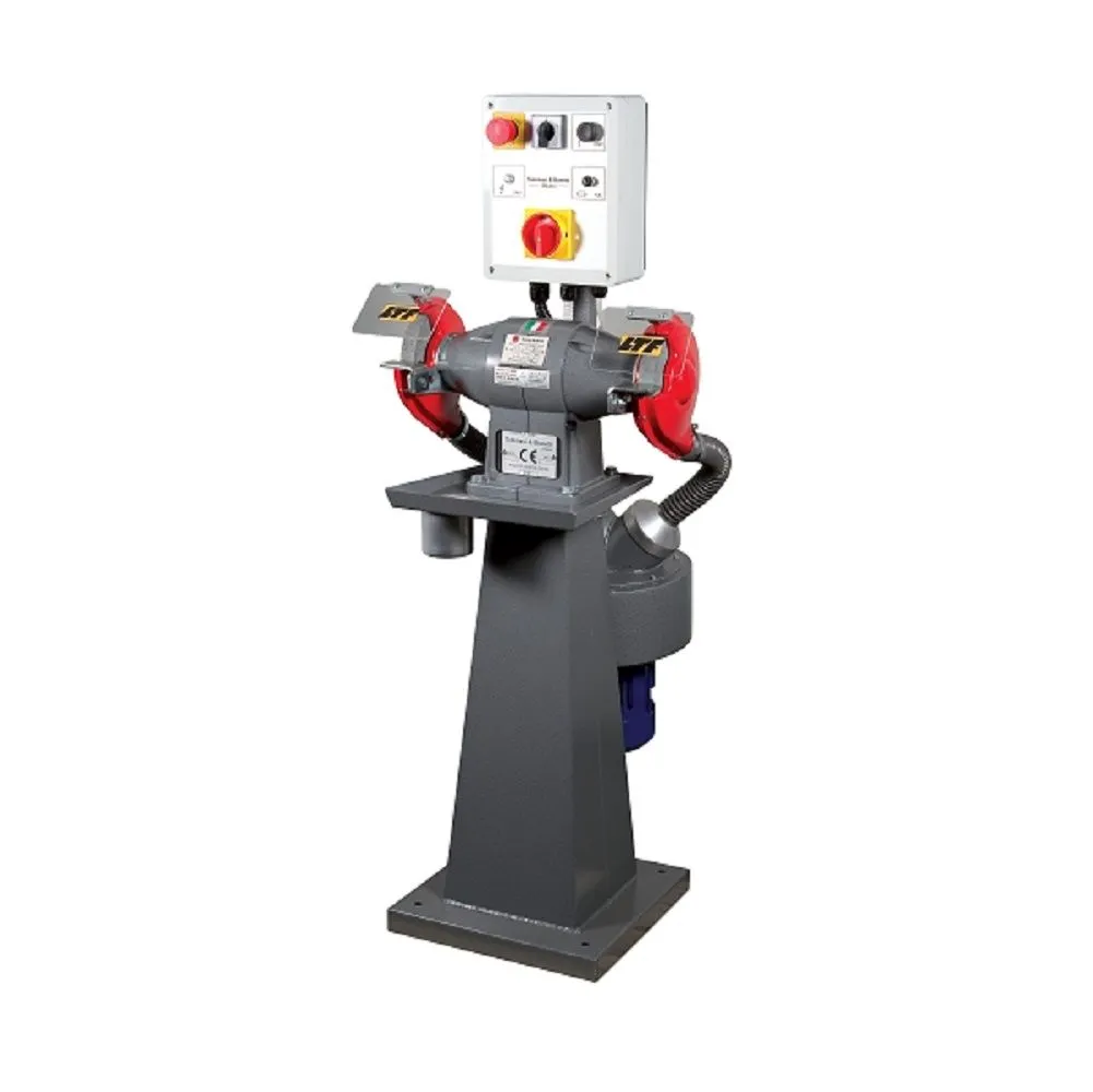 AT06S TOMMASI & BONETTI Smerigliatrice su colonna con aspiratore e centralina bassa tensione 24V - Potenza 1.5 HP - giri 280