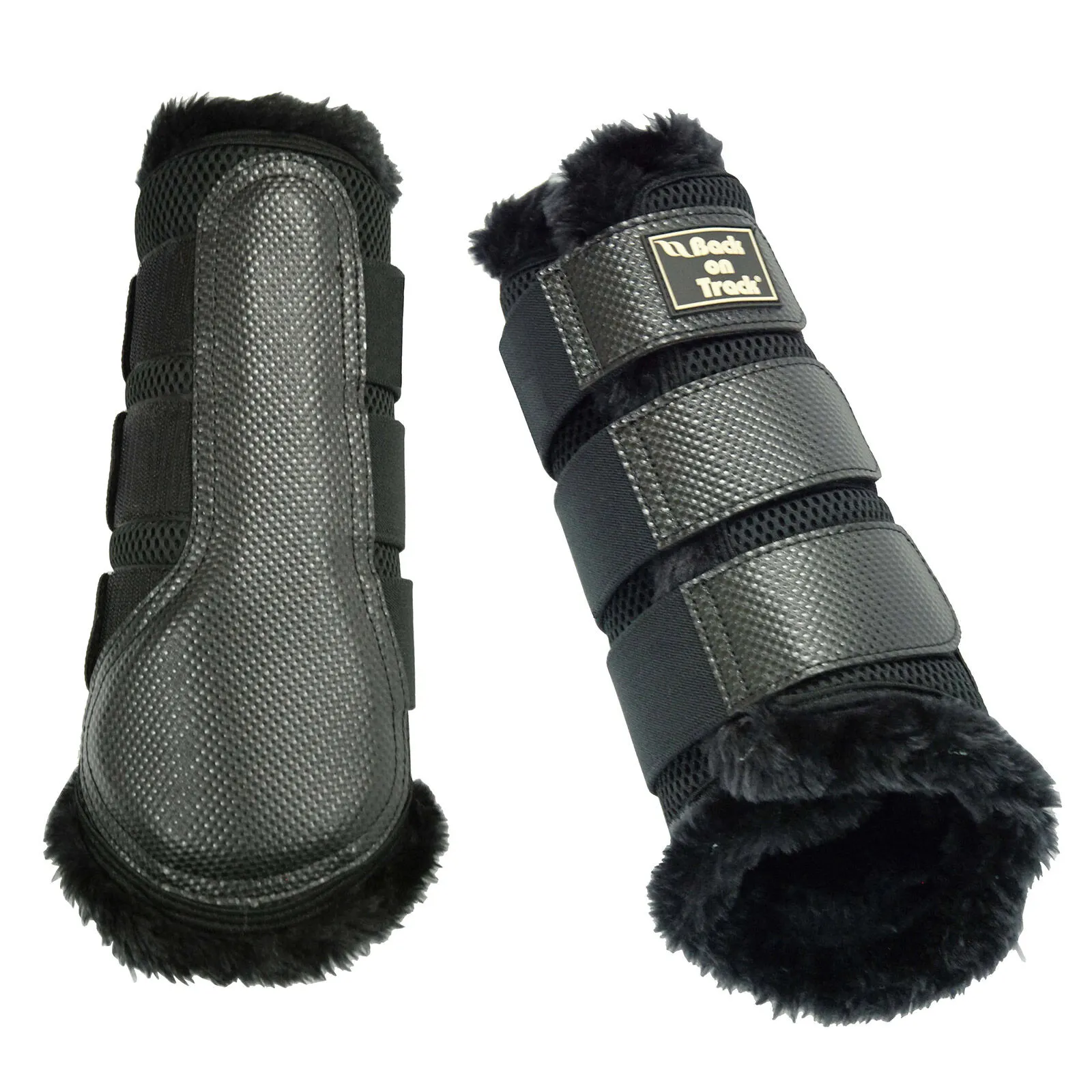 Back on Track Stivali stinchiere a rete in 3D con pelliccia sintetica, L-XL