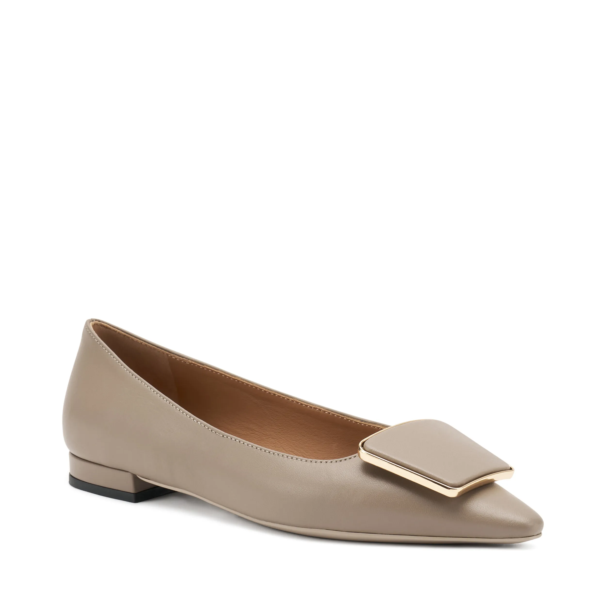 Ballerine a punta in pelle