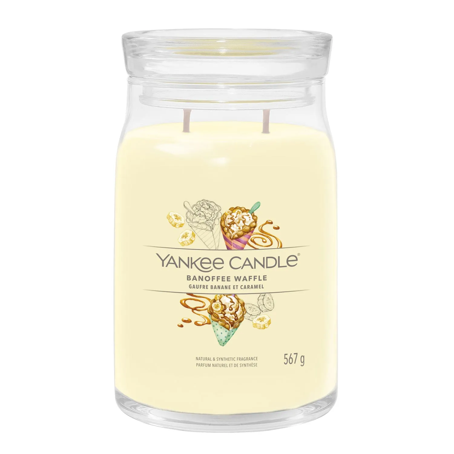Banoffee Waffle, candela in giara grande - Yankee Candle 