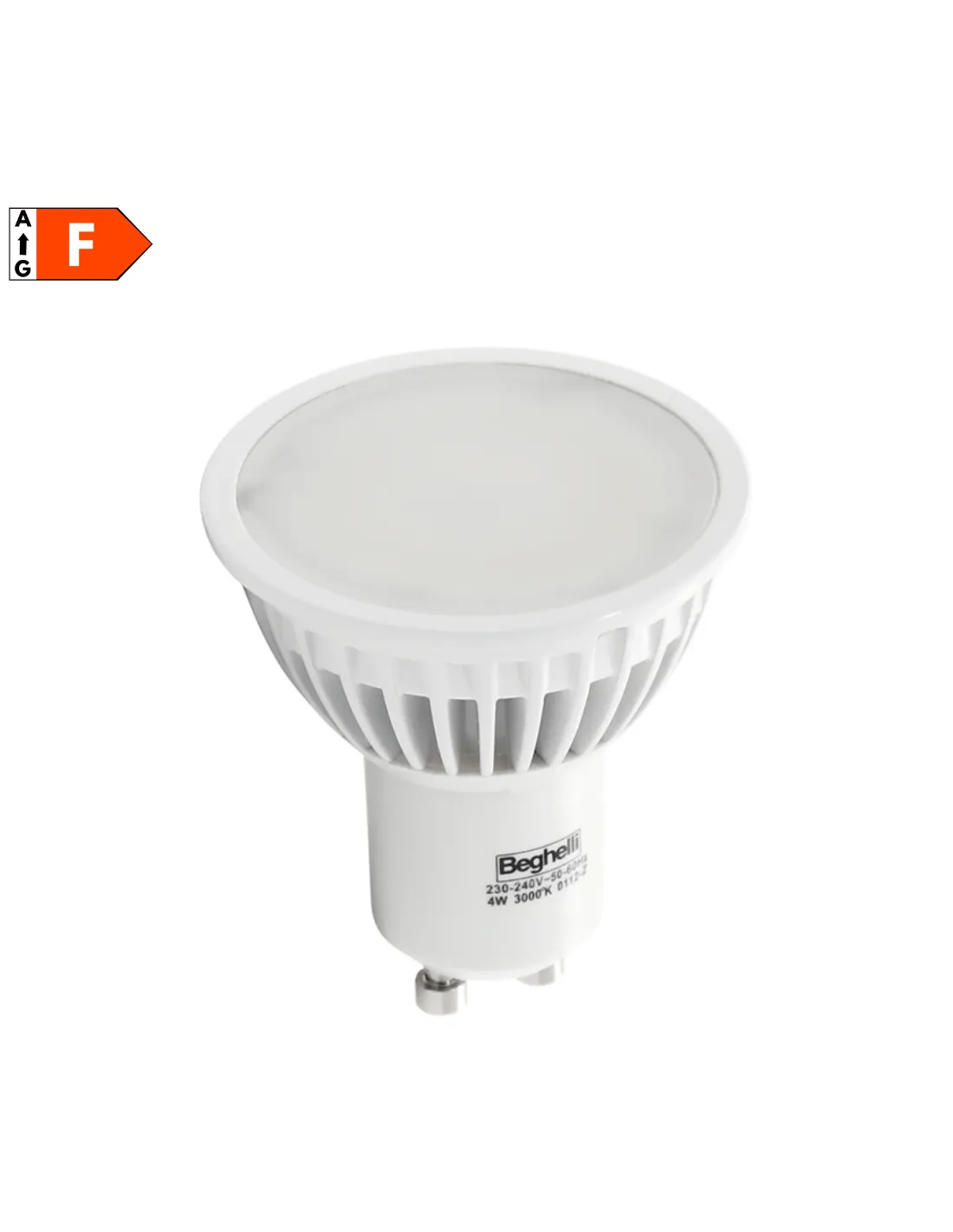 Beghelli 56126 Lampadina LED GU10 Dimmerabile 8W, Luce Calda, Resa 90W, 3000K, 710 Lumen, Spot