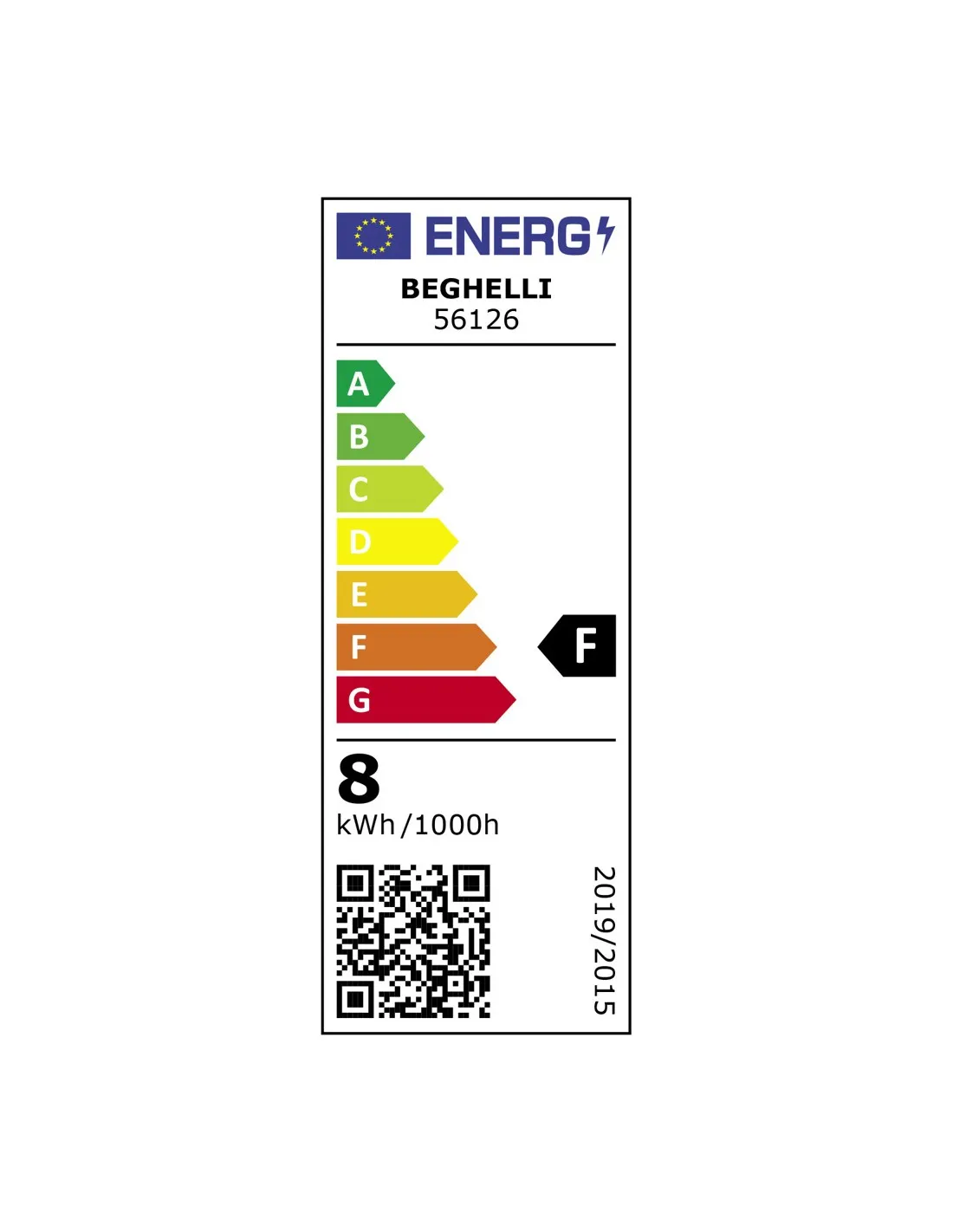 Beghelli 56126 Lampadina LED GU10 Dimmerabile 8W, Luce Calda, Resa 90W, 3000K, 710 Lumen, Spot